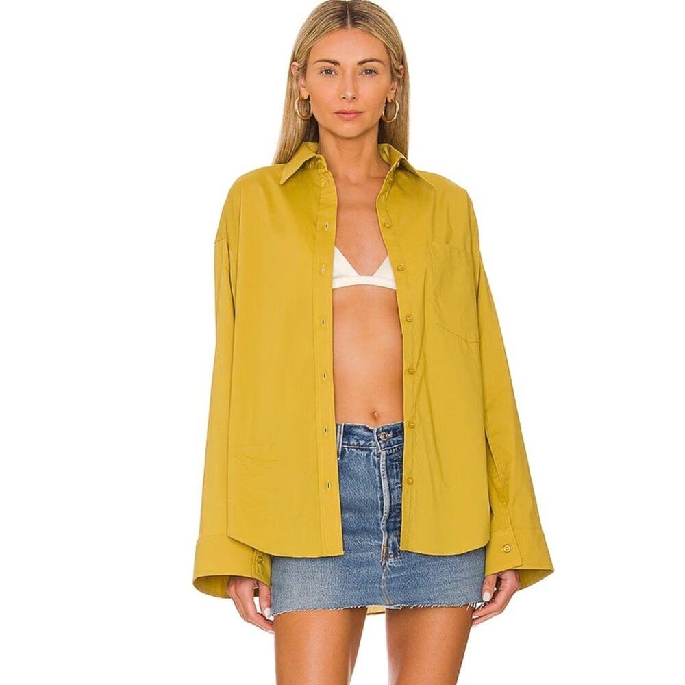 L'Academie liora Button Down Top in Pimento NWOT Size Small